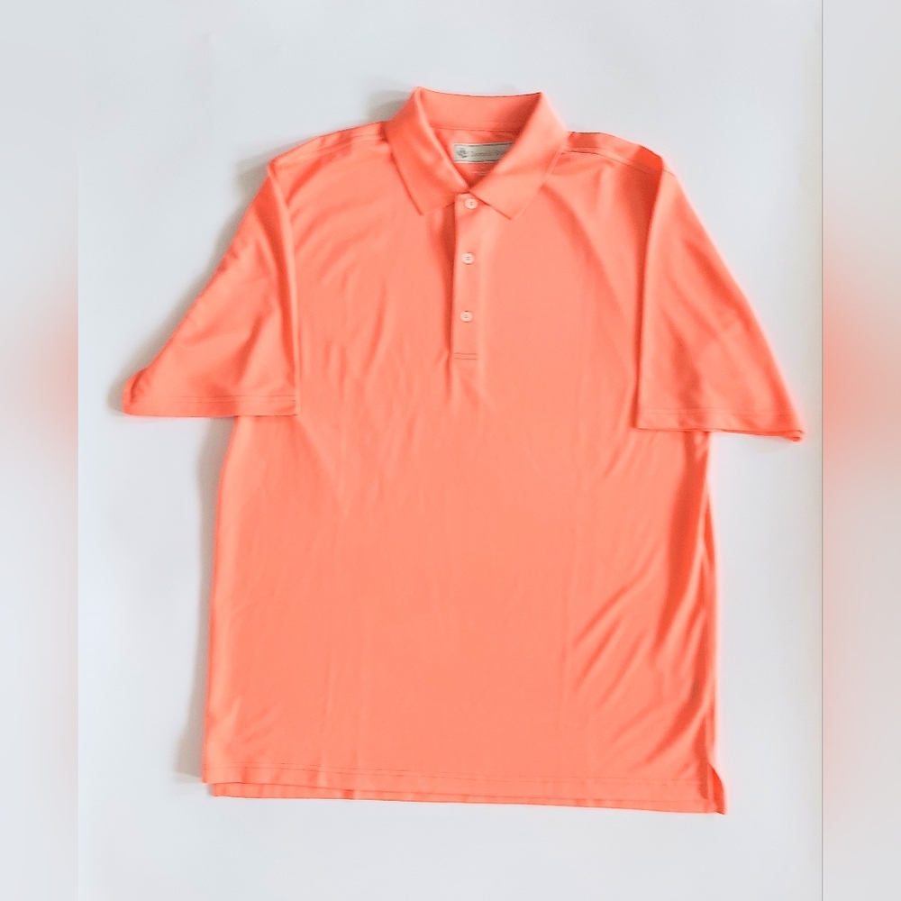 Donald Ross Short Sleeve Golf Polo Shirt Orange Mens Large